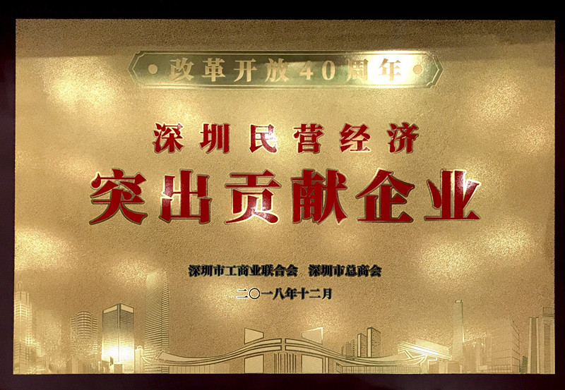 6686体育荣获“改革开放40周年深圳民营经济突出贡献企业”称号